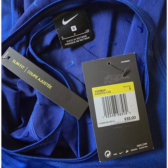 Nike Royal Blue Slim Fit Racerback Tank Top - Picture 4 of 9